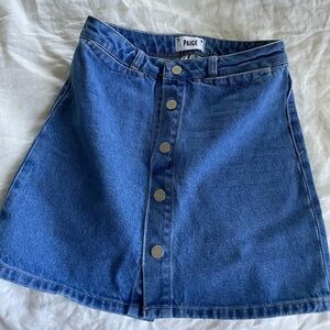Paige button front jean skirt